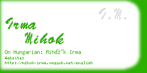 irma mihok business card