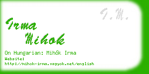 irma mihok business card